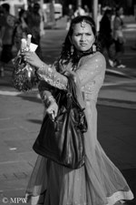 Queen Street Auckland city, black and white photo by Mike Wheelton